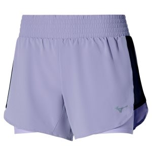 Mizuno 2in1 4.5 Kurze Hose Damen Lila | 240-GMNWCX