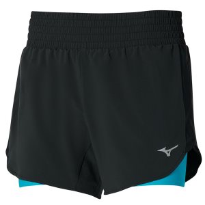 Mizuno 2in1 4.5 Kurze Hose Damen Schwarz Blau | 073-CEANKF