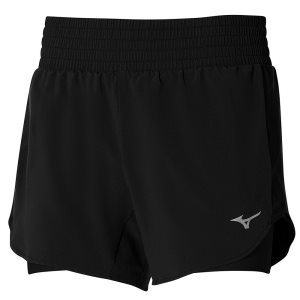 Mizuno 2in1 4.5 Kurze Hose Damen Schwarz | 174-ZHLNUX