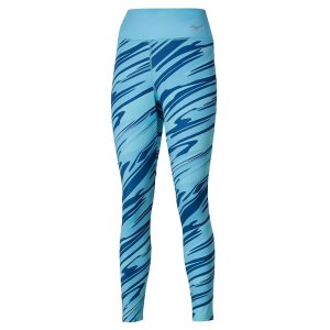 Mizuno 7/8 Printed Leggings Damen Blau | 371-CLTVBH