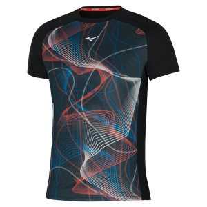 Mizuno Aero Tee Oberteile Herren Schwarz | 483-JBEIHA