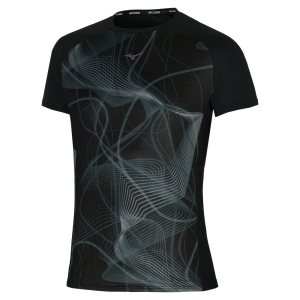 Mizuno Aero Tee Oberteile Herren Schwarz | 539-SBDKAP
