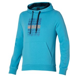 Mizuno Athletics Graphic Hoody Oberteile Herren Blau | 362-JYRBTC