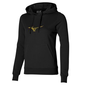 Mizuno Athletics Graphic Hoody Oberteile Damen Schwarz | 763-BDVAET