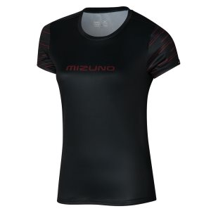 Mizuno Athletics Graphic Tee Oberteile Damen Schwarz | 903-ESUVWQ