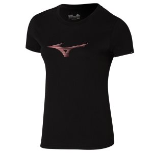 Mizuno Athletics Rb Tee Oberteile Damen Schwarz | 025-XUSVEQ