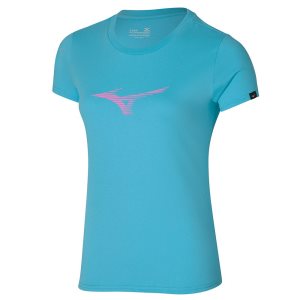 Mizuno Athletics Rb Tee Oberteile Damen Blau | 870-GMFTBN