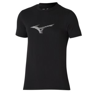 Mizuno Athletics Rb Tee Oberteile Herren Schwarz | 541-QXLVGE