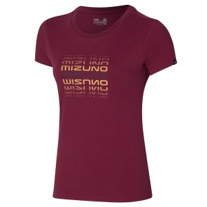Mizuno Athletics Tee Oberteile Damen Dunkelrot | 012-IGOTZK