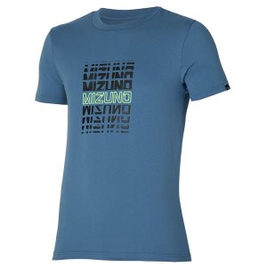 Mizuno Athletics Tee Oberteile Herren Blau | 029-VNAFTG
