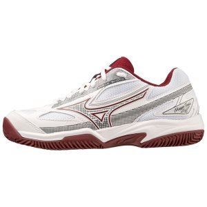 Mizuno Break Shot 4 Cc Tennisschuhe Damen Weiß Dunkelrot | 254-EHFZUG