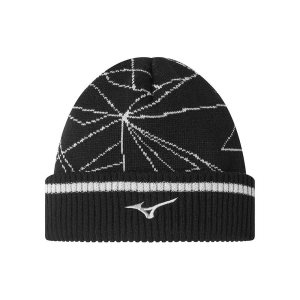 Mizuno Breath Thermo Graphic Beanie Kopfbedeckung Herren Schwarz | 461-XESYNH