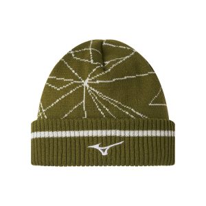 Mizuno Breath Thermo Graphic Beanie Kopfbedeckung Herren Olivgrün | 908-OHNQLG