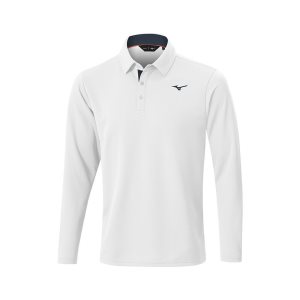 Mizuno Breath Thermo L/S Polo Oberteile Herren Weiß | 274-JRLWQU