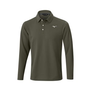 Mizuno Breath Thermo L/S Polo Oberteile Herren Grün | 762-IZEUVT