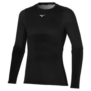 Mizuno Breath Thermo Long Sleeve Oberteile Herren Schwarz | 103-WLDKHX