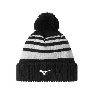 Mizuno Breath Thermo Pom Beanie Kopfbedeckung Herren Schwarz | 785-ICOKWP