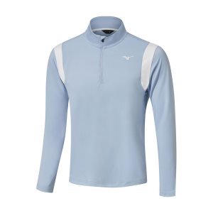 Mizuno Breeze Elite 1/4 Zip Oberteile Herren Türkis Blau | 239-IDZMPV