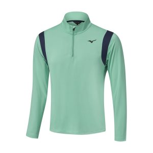 Mizuno Breeze Elite 1/4 Zip Oberteile Herren Türkis Grün | 578-KIWTDO