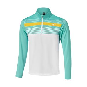 Mizuno Brz Elite St 1/4 Zip Oberteile Herren Weiß Grün | 453-WORVLK