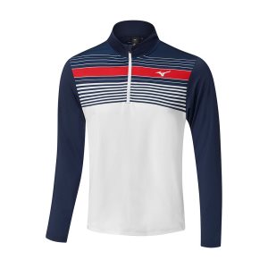 Mizuno Brz Elite St 1/4 Zip Oberteile Herren Blau Weiß | 476-NLZODP