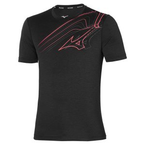 Mizuno Core Graphic Run Tee Oberteile Herren Schwarz | 415-CQPWNX