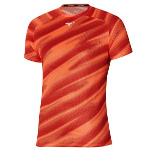 Mizuno Dryaeroflow Graphic Tee Oberteile Herren Schwarz | 415-UMKFJT