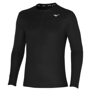 Mizuno Dryaeroflow Ls Hz Oberteile Herren Schwarz | 865-IUWMJN