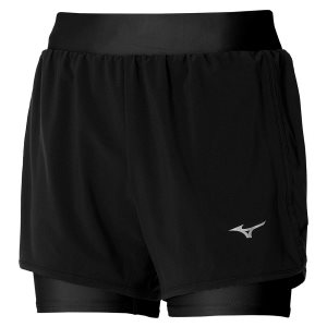 Mizuno Er 4.5 2in1 Kurze Hose Damen Schwarz | 301-RNISZK