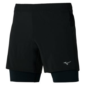 Mizuno Er 5.5 2in1 Kurze Hose Herren Schwarz | 257-SXUVIF