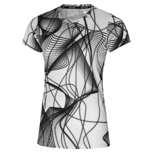 Mizuno Graphic Tee Oberteile Damen Weiß | 681-ZFMKYS
