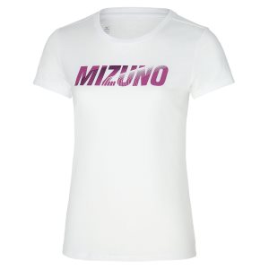 Mizuno Graphic Tee Oberteile Damen Weiß | 903-ADOCMH