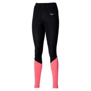 Mizuno Impulse Core Long Leggings Damen Schwarz Koralle | 562-ROQZBG