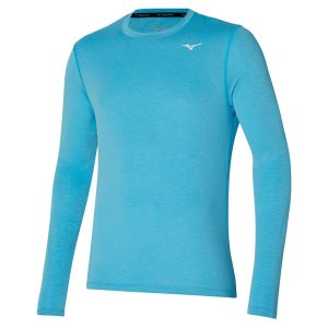 Mizuno Impulse Core Ls Tee Oberteile Herren Blau | 059-NRLUAM