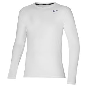 Mizuno Inifinity 88 Ls Tee Oberteile Herren Weiß | 058-FDVJHG