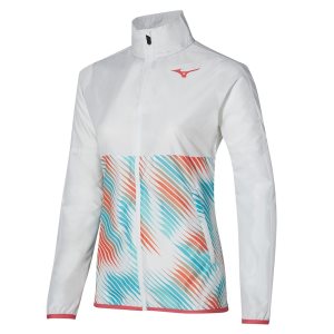 Mizuno Printed Jacke Damen Weiß Koralle | 016-MPFBZW