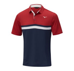 Mizuno Quick Dry Horizon Polo Oberteile Herren Blau Rot | 526-FZQVGM