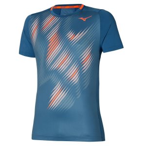 Mizuno Shadow Graphic Tee Oberteile Herren Grau Rot | 349-RVOELT
