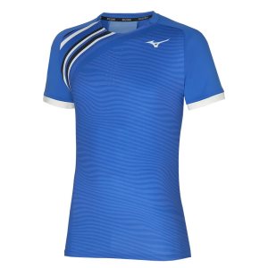 Mizuno Shadow Graphic Tee Oberteile Herren Grau Blau | 426-AZUCDH