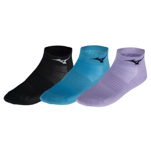 Mizuno Sport Mid 3p Socken Damen Schwarz Lila | 017-EVSTNF