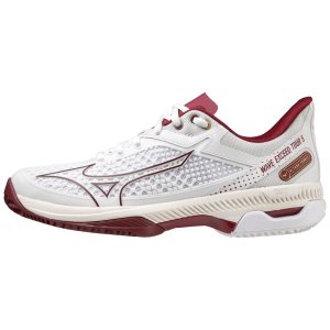 Mizuno Wave Exceed Tour 5 Cc Tennisschuhe Damen Weiß Dunkelrot | 514-IEGAHD