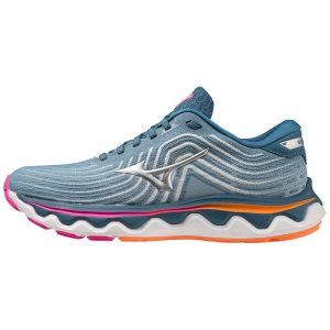 Mizuno Wave Horizon 6 Laufschuhe Damen Blau Silber | 843-DLYTXB