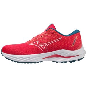 Mizuno Wave Inspire 19 Laufschuhe Damen Rosa Weiß Blau | 594-EVINJM