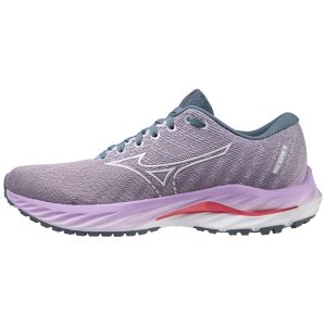 Mizuno Wave Inspire 19 Laufschuhe Damen Weiß Orange Koralle | 792-UBENAW