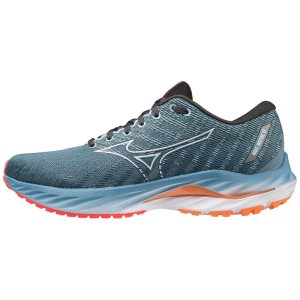 Mizuno Wave Inspire 19 Laufschuhe Herren Blau Weiß Hellorange | 749-MGJWIY