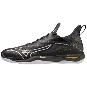 Mizuno Wave Mirage 4 Handballschuhe Damen Schwarz Weiß Gold | 416-CWTKGD