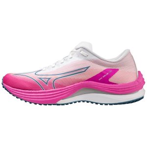 Mizuno Wave Rebellion Flash Laufschuhe Damen Weiß Silber | 530-TBASUR