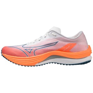 Mizuno Wave Rebellion Flash Laufschuhe Herren Weiß Silber Hellorange | 429-GETPHI