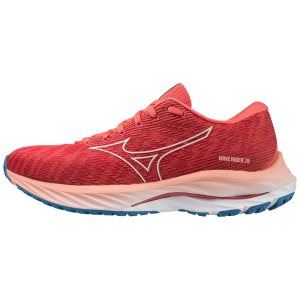 Mizuno Wave Rider 26 Laufschuhe Damen Koralle Grau Blau | 845-RZSGAY