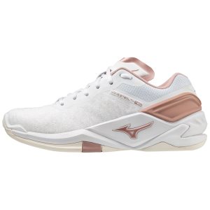 Mizuno Wave Stealth Neo Handballschuhe Damen Weiß Rosa | 754-KVUQTN
